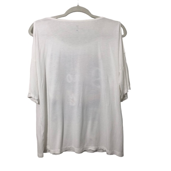 NEW YORK & CO Cold Shoulder SoHo Colorful Graphics Tee Sz XL - Picture 3 of 12